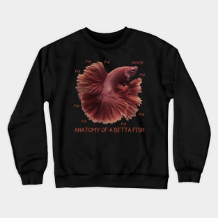 Anatomy of a Betta Fish, Funny Labels Crewneck Sweatshirt